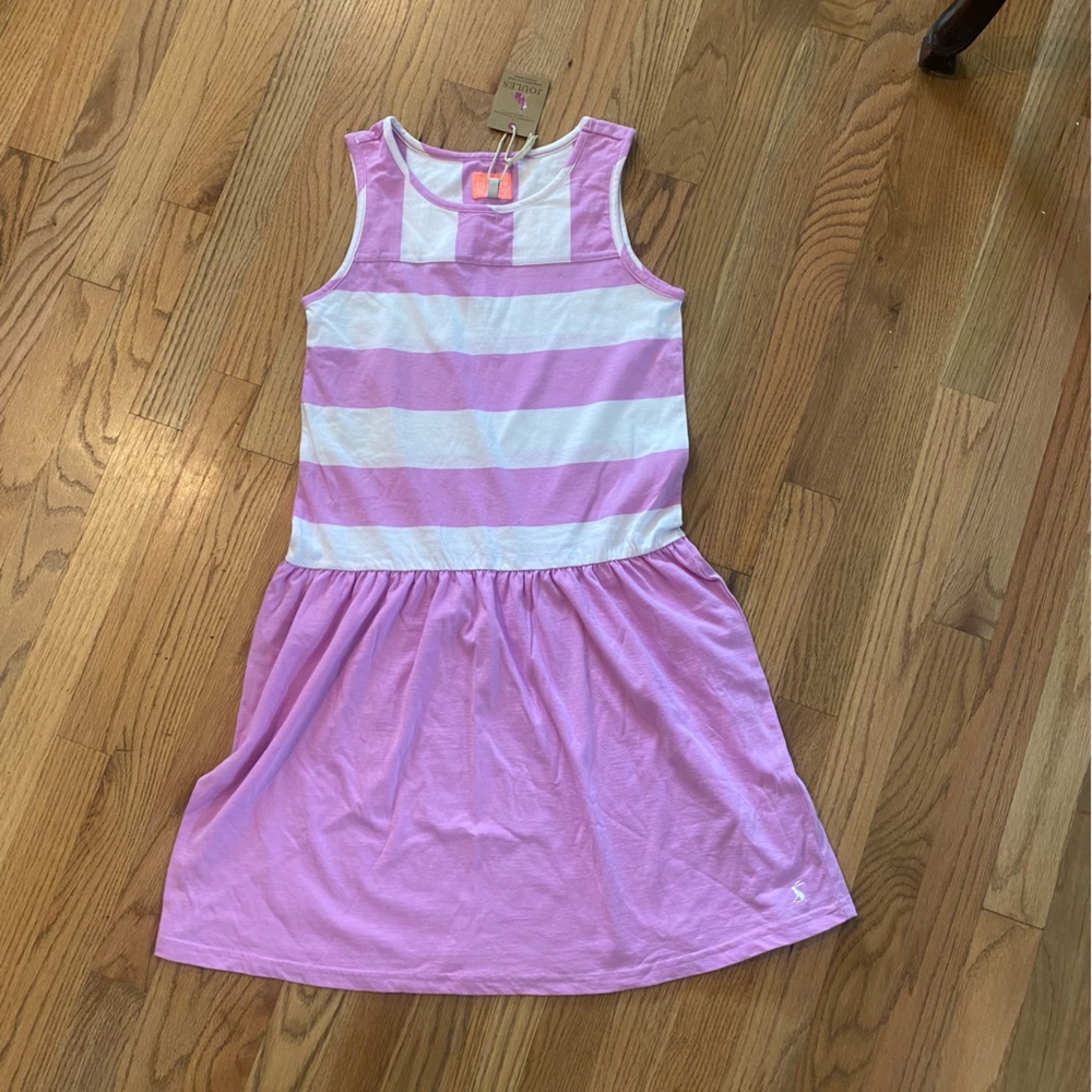 NWT Joules pink stripe knit dress